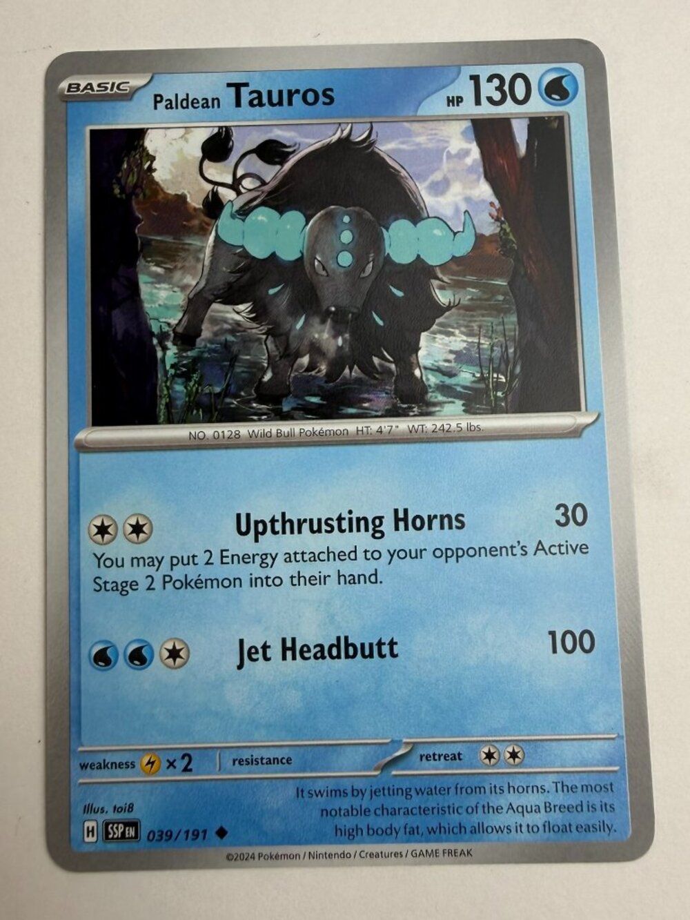 Paldean Tauros 039/191 Uncommon Surging Sparks Pokemon NM